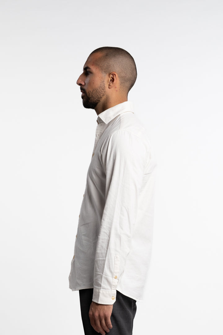 Soft Indigo Stretch Shirt Off-White