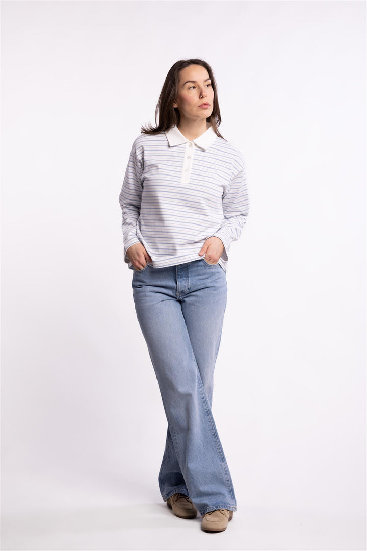 Elmer polo shirt - Light blue stripe