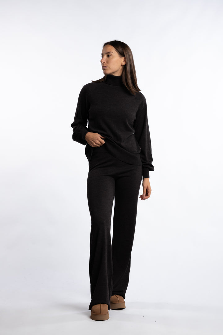 Mubi Merino Pants- Dark Brown Melange