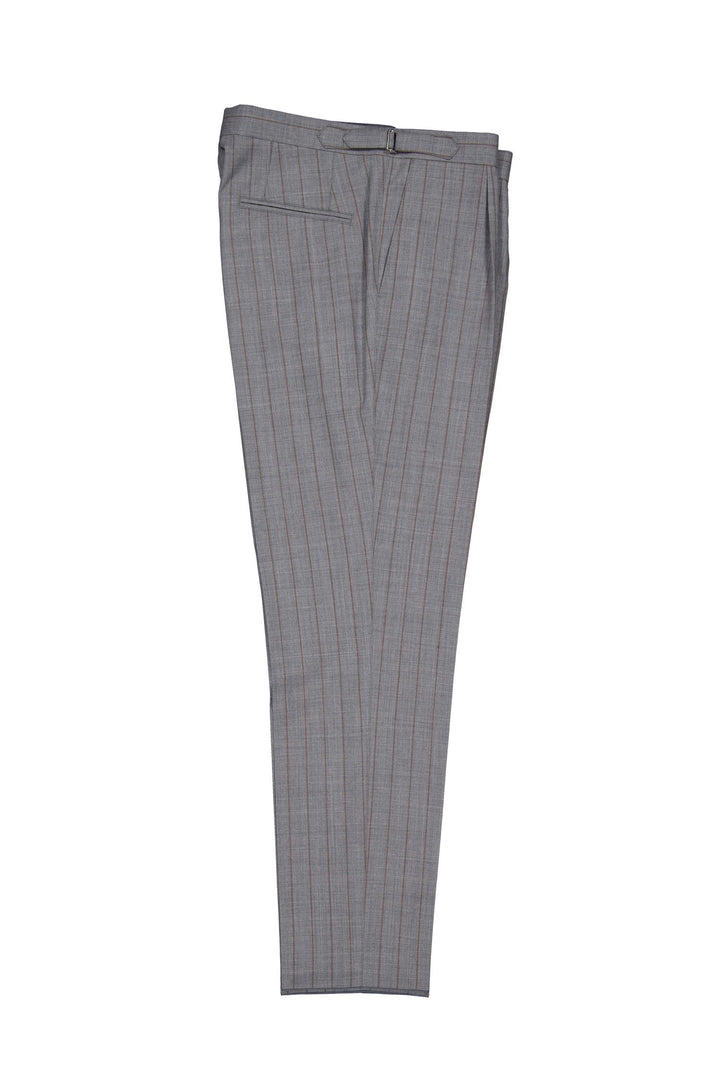 Prato Pinstripe Trousers Gray Melange