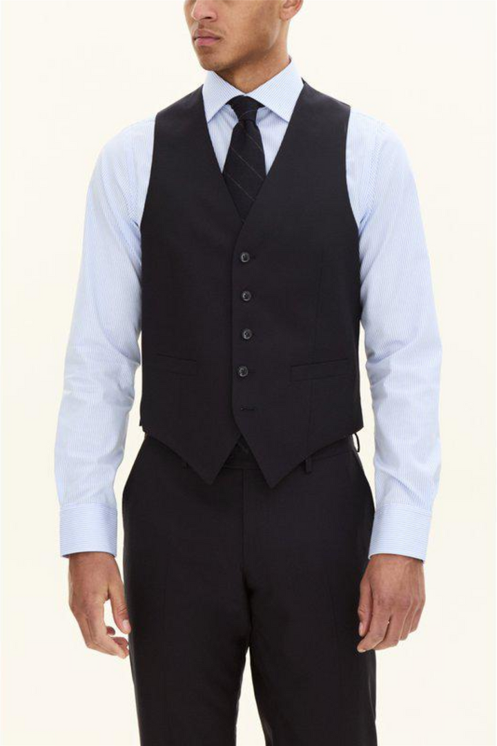 Carlo Slim Fit Wool Waistcoat Navy