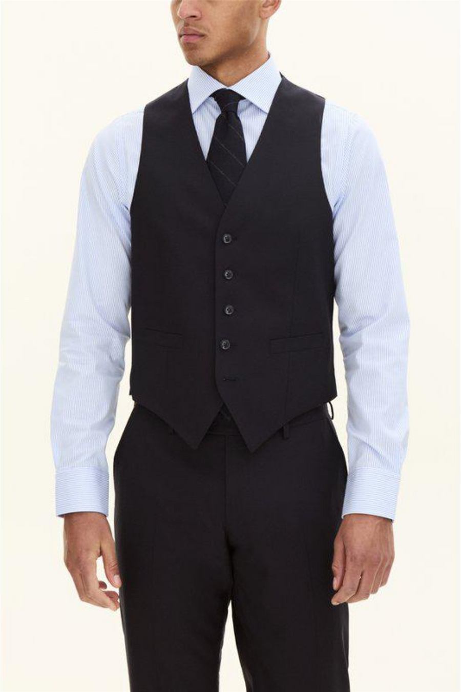 Carlo Slim Fit Wool Waistcoat Navy