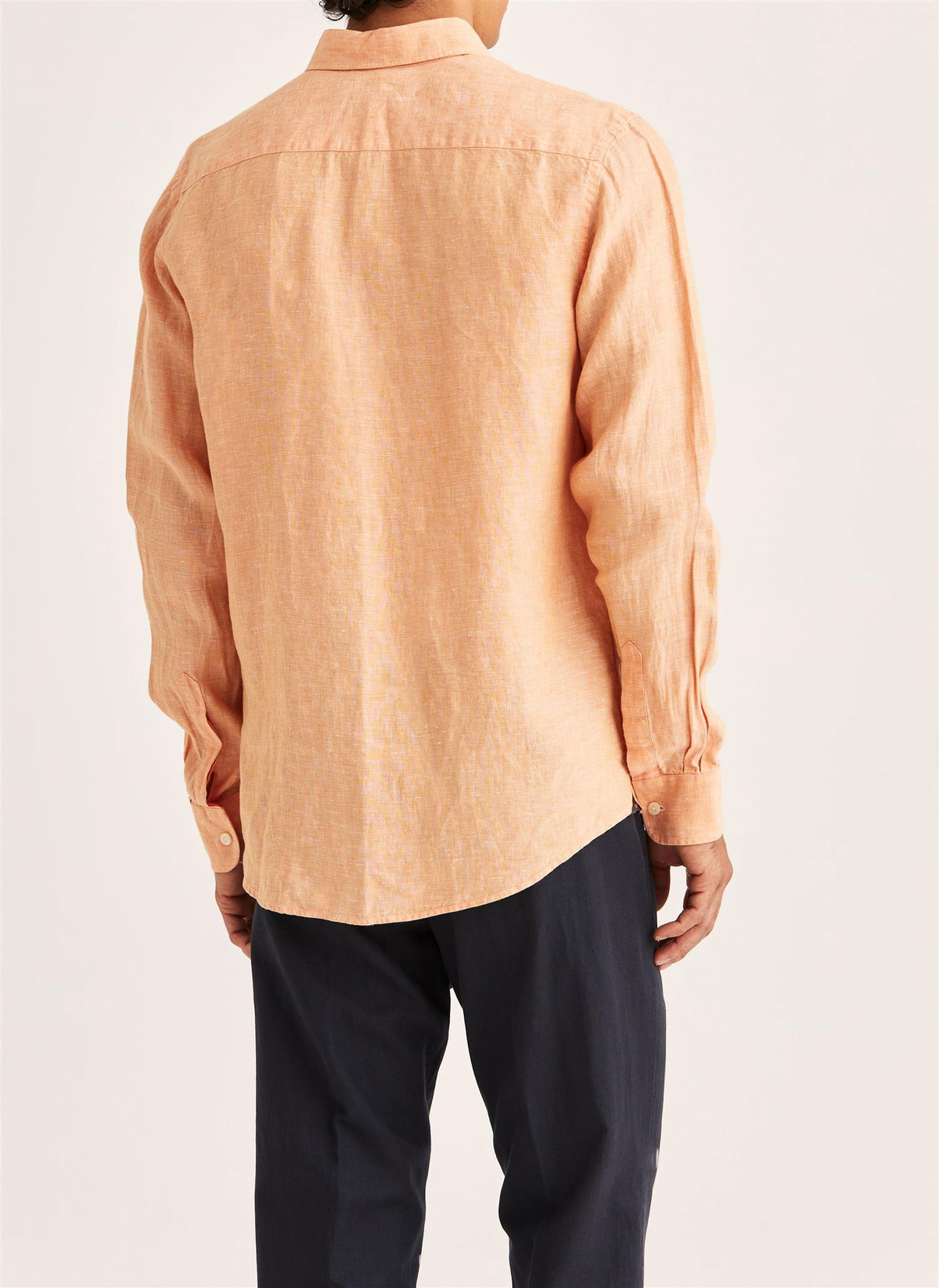 Douglas Classic Fit Linen Shirt Orange