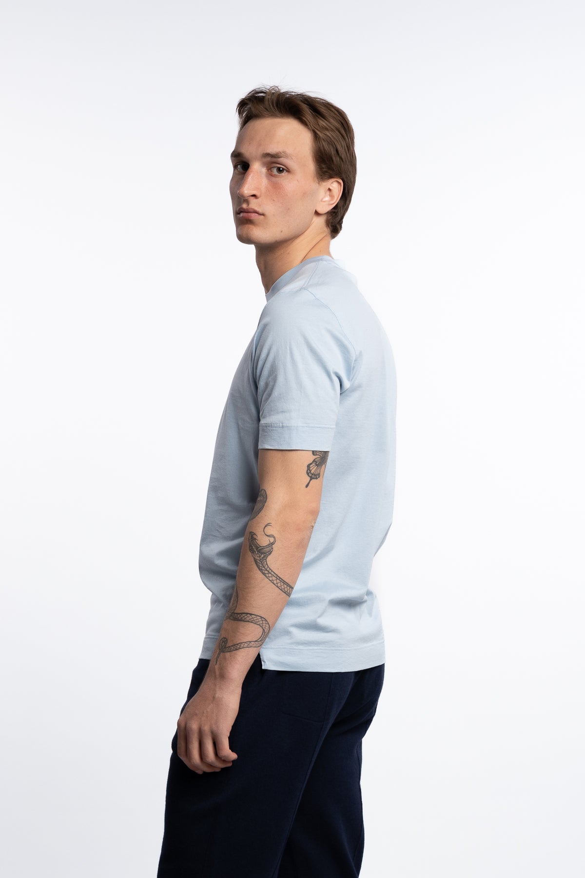 Filo Di Scozia Cotton T-Shirt Light Blue