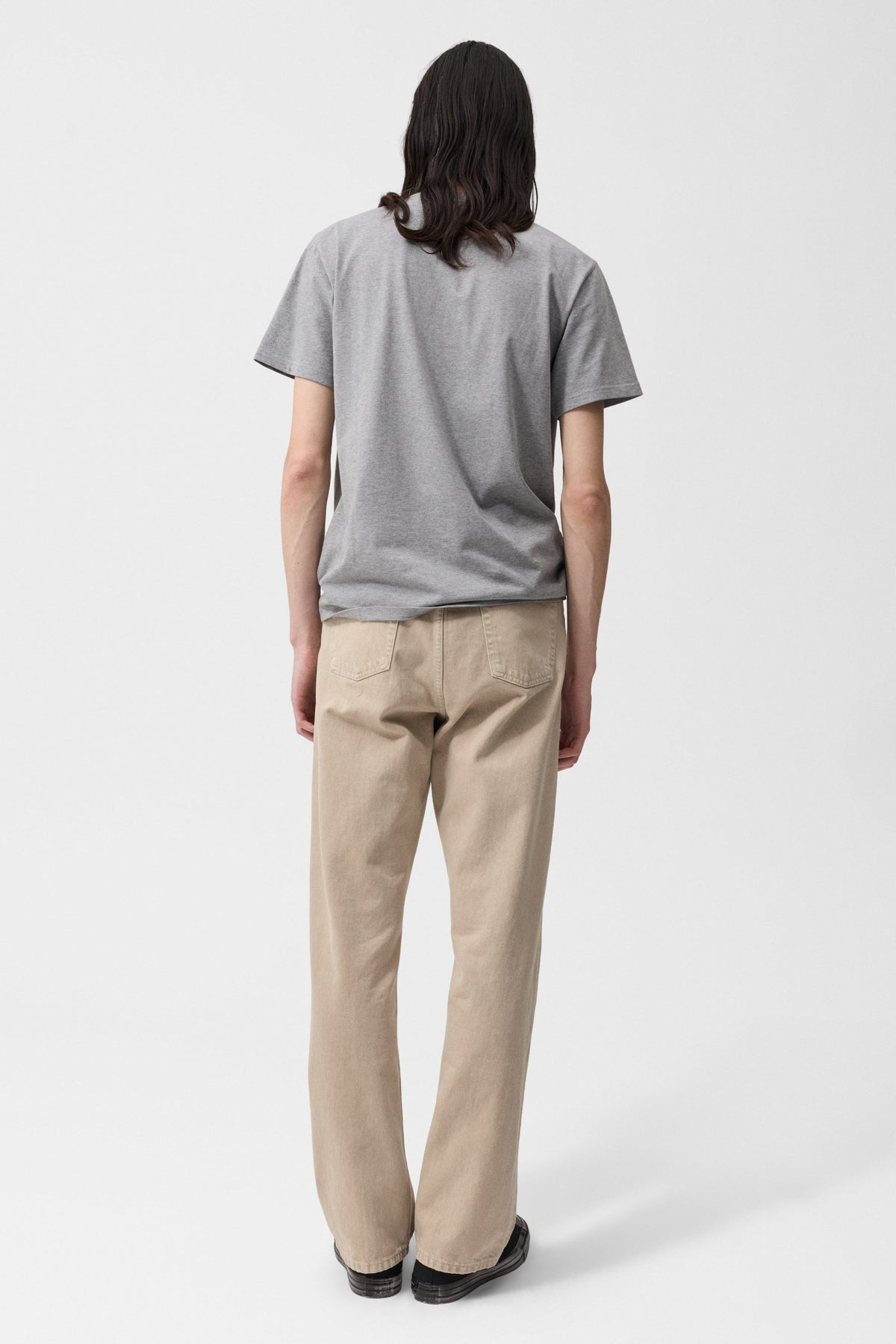 Barnes High-Rise Wide Fit Jeans Faded Porcelain - modellbilde bakfra