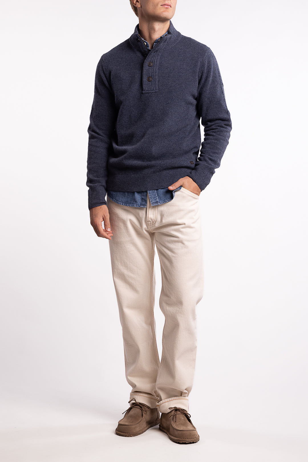 Essential Patch Half Zip Dark Indigo