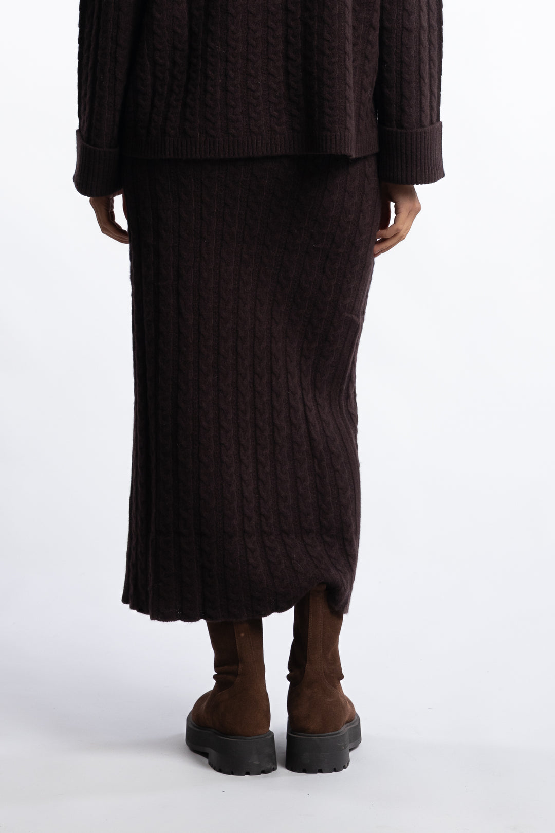 Valencia Merino Skirt- Dark brown