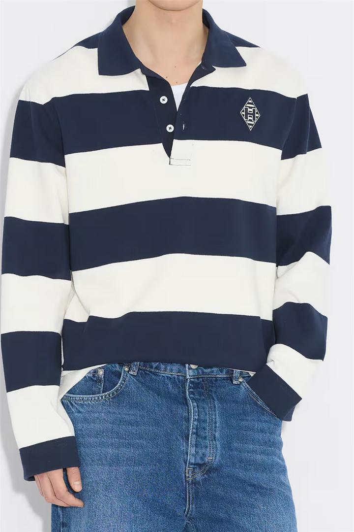 Rugby Polo Navy Stripe