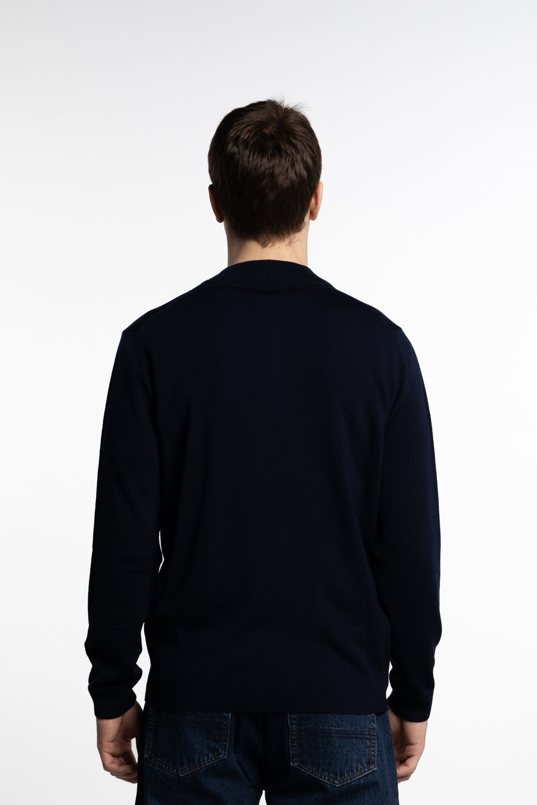 Merino Wool Half Zip Navy