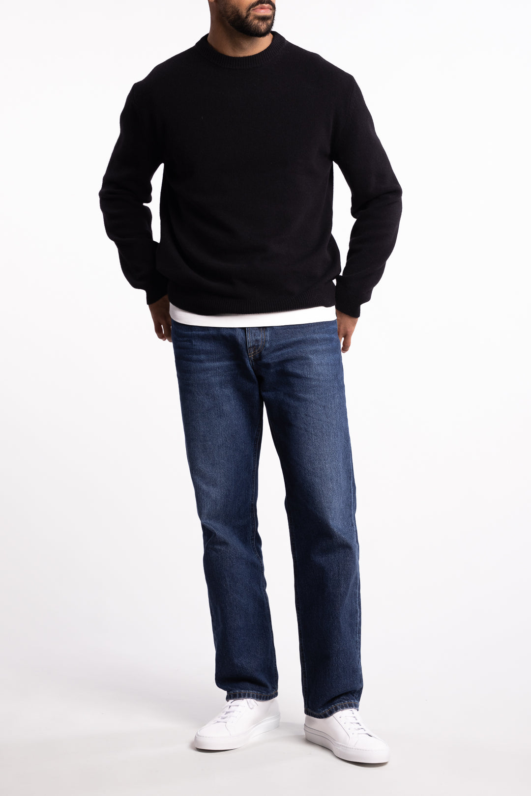 Merino Cashmere Crew Neck Black