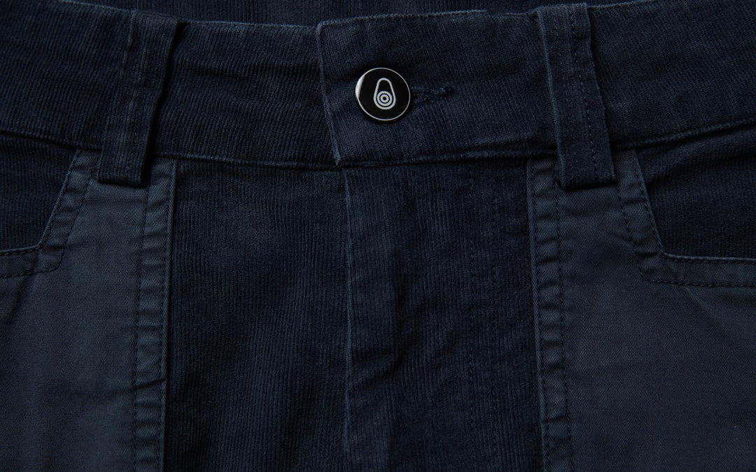 Blocked Corduroy Shorts Dark Steel Blue