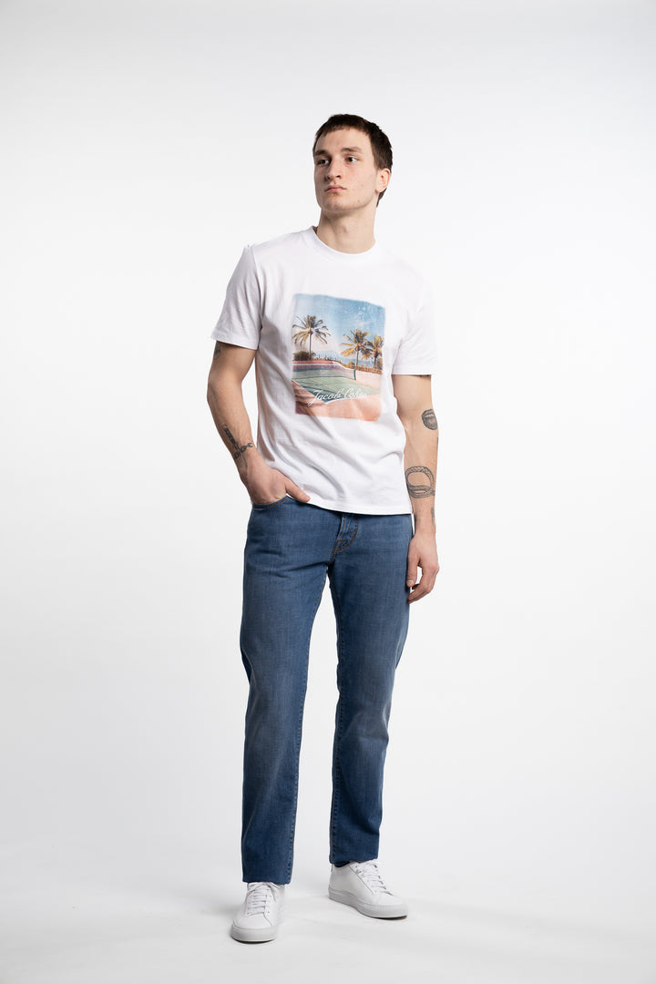 Cotton Jersey Crewneck T-Shirt White