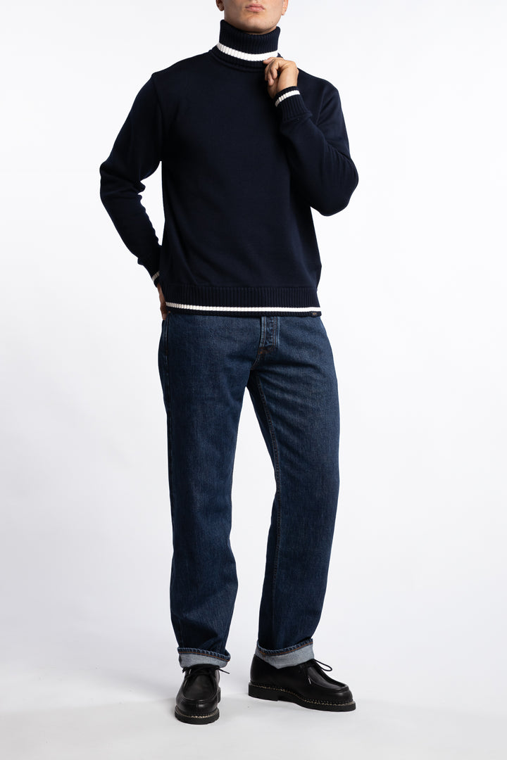 Wool Turtle Neck Navy