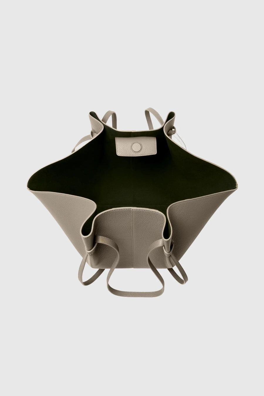 Large Mochi- Taupe Pebble Grained Leather