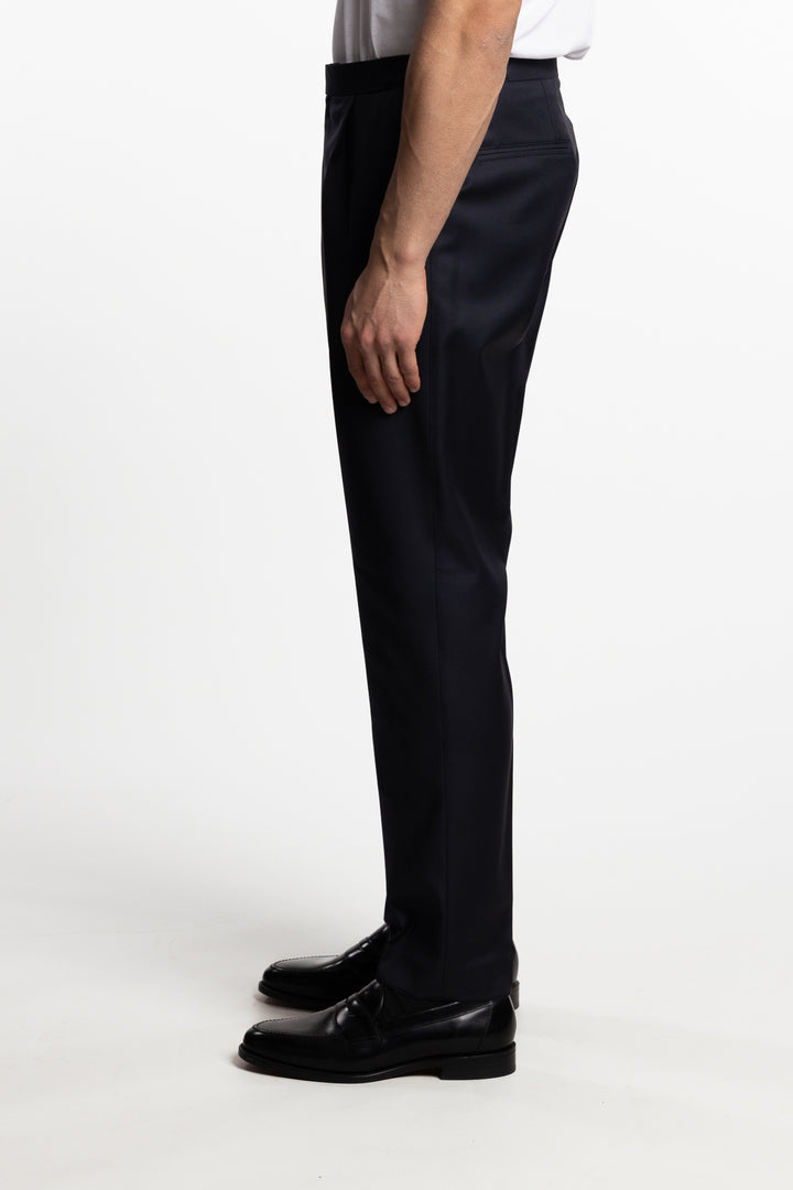 Prato Pleated Wool Trousers Ink Blue