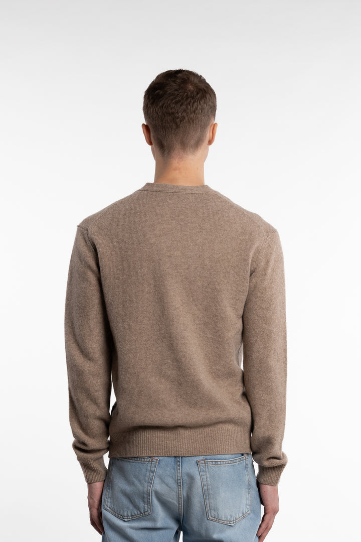 Karl Lambswool Cardigan Beige