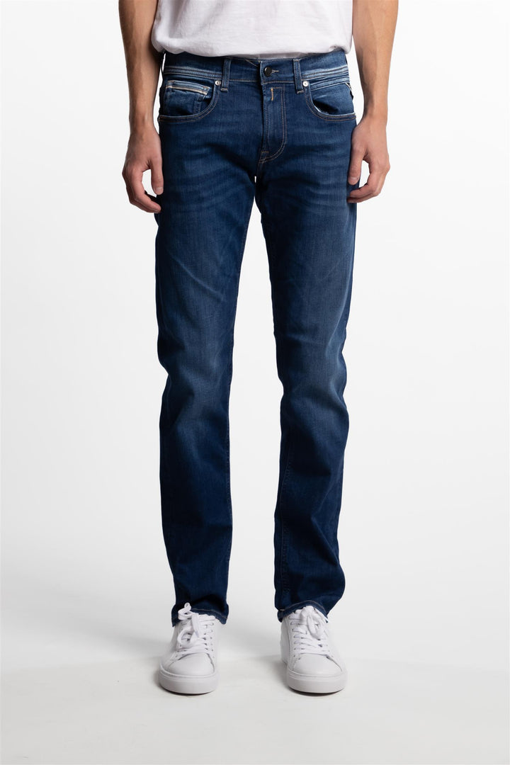 Grover Straight Fit Hyperflex Red Cast Indigo Denim