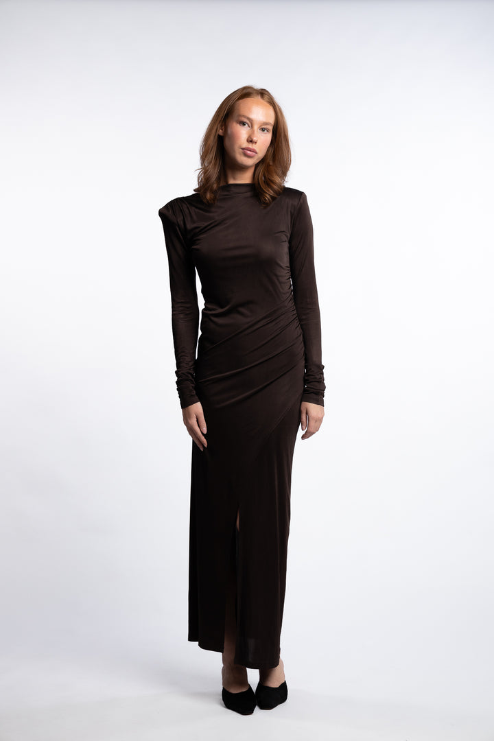 San Dona Dress- Brown