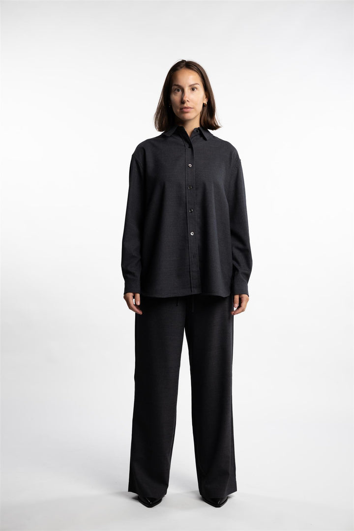 Tailored Oversized Shirt- Charcoal Grey