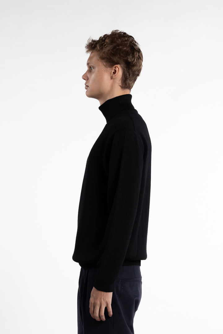 Merino Rollneck Black