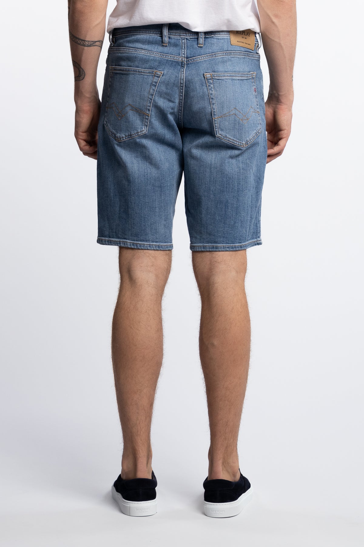 Grover Regular Fit Cotton/Stretch Shorts Light Blue