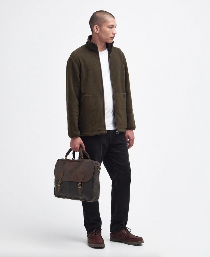 Wax Leather Briefcase Olive