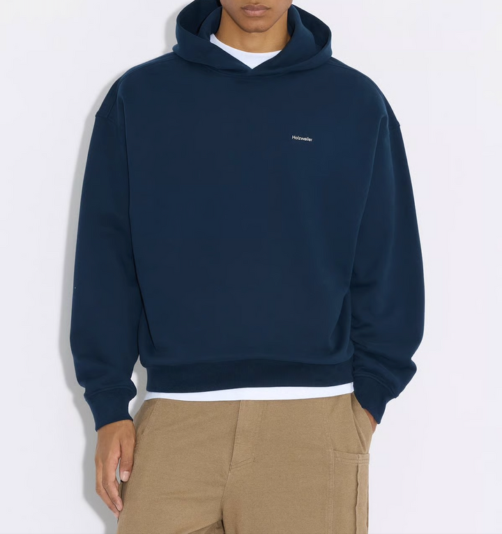 Relaxed Logo Hoodie Dark Blue