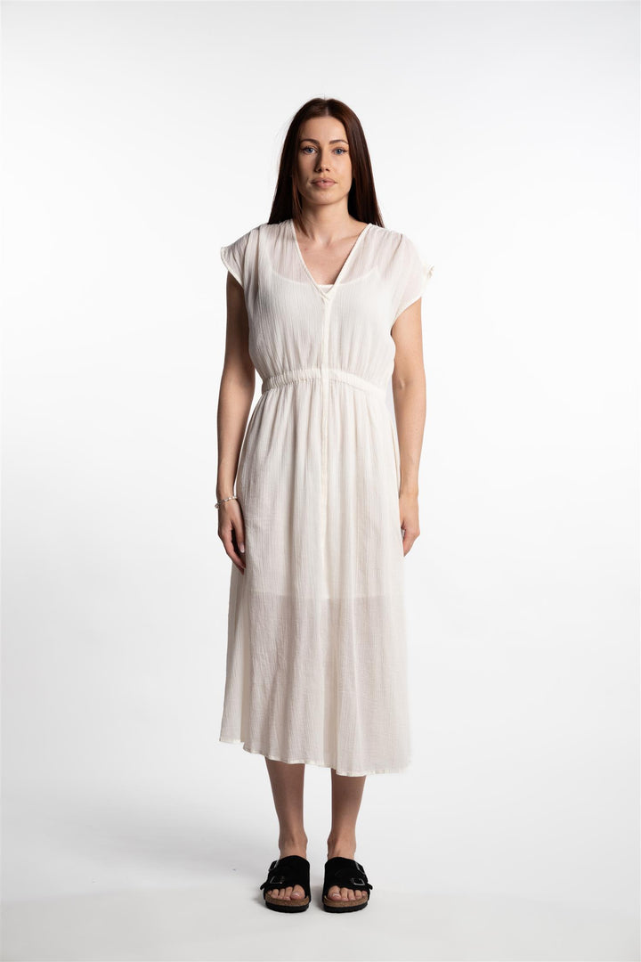 Wave Midi Dress- Ecru