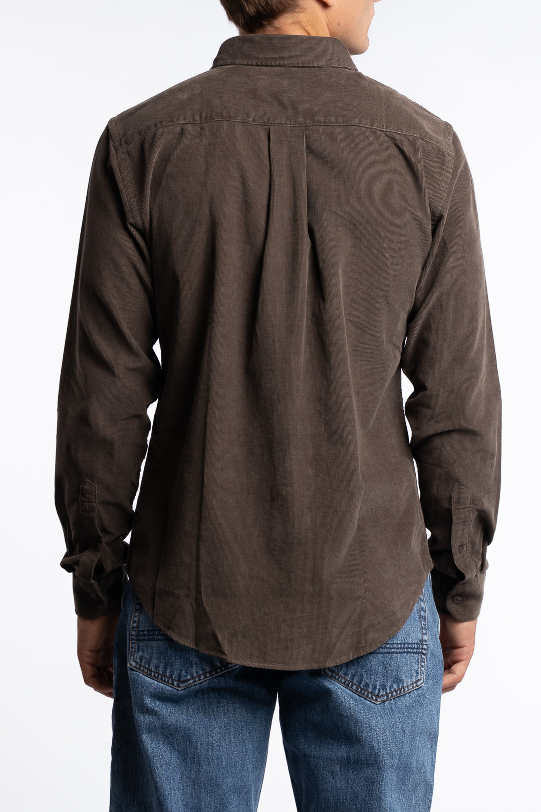 Anton LS BD Baby Cord Shirt Brown