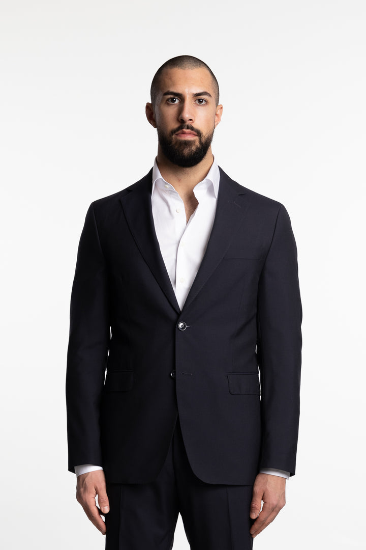 Falk Regular Fit Wool Blazer Navy