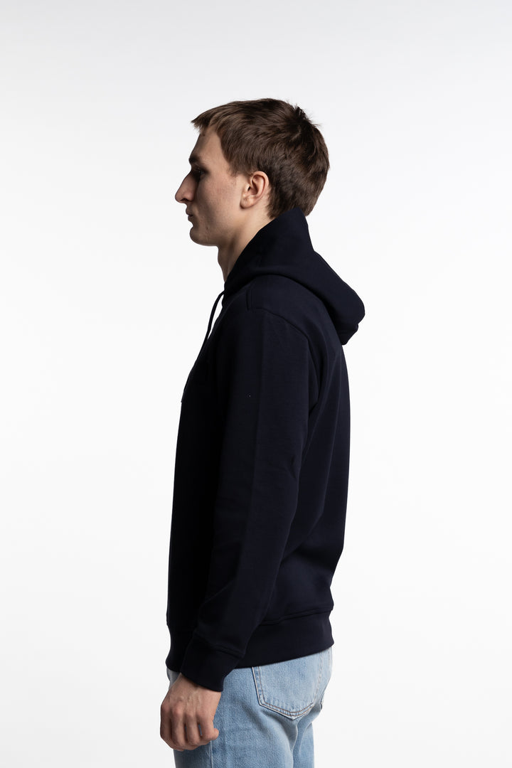 Embroidered Shark Active Hoodie Navy