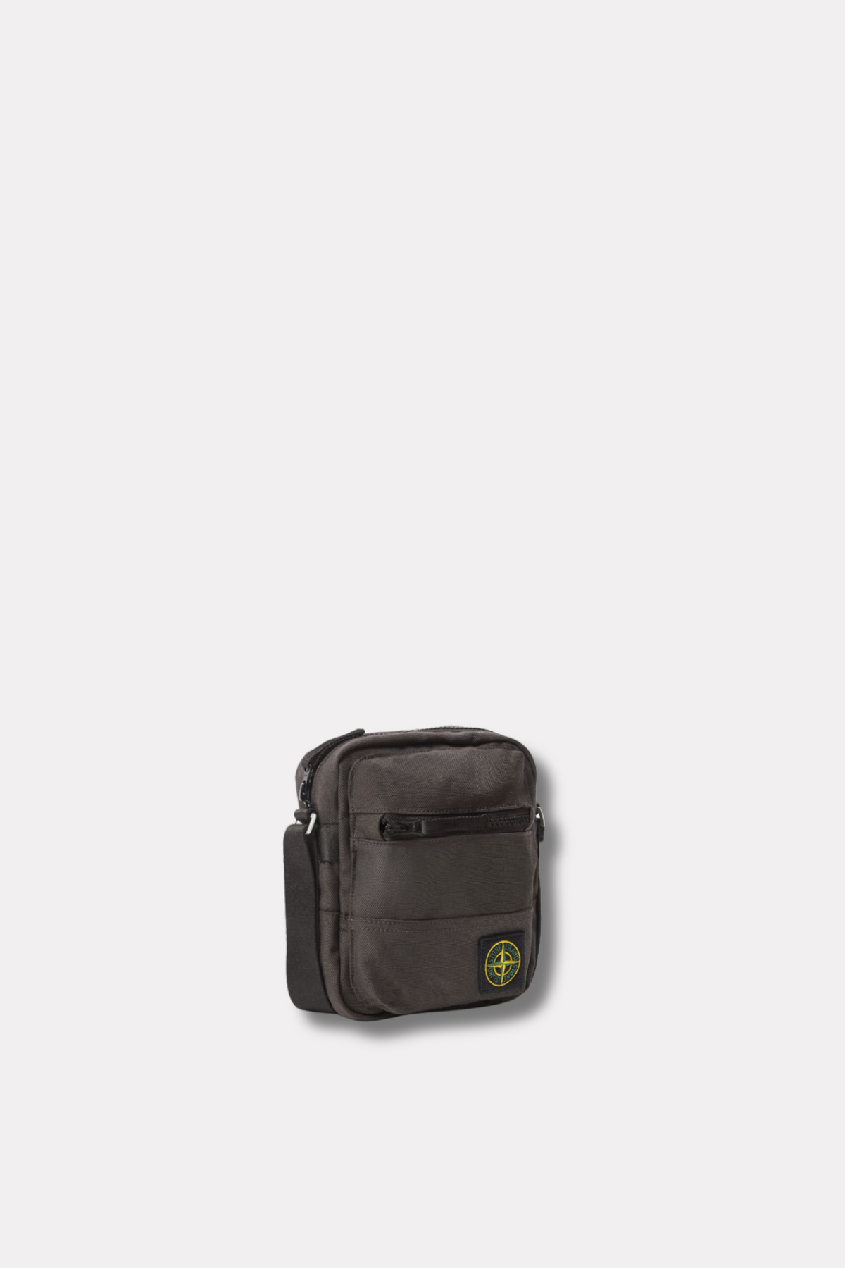 Pouch Bag With Multiple Pockets And Top Zip Fastening Lead Grey
