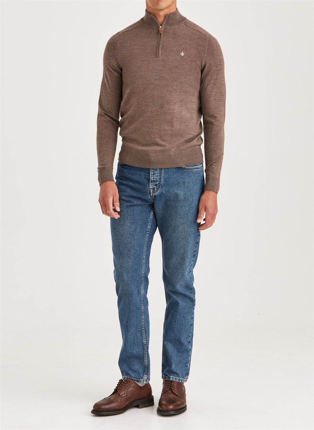 Merino John Zip Light Brown
