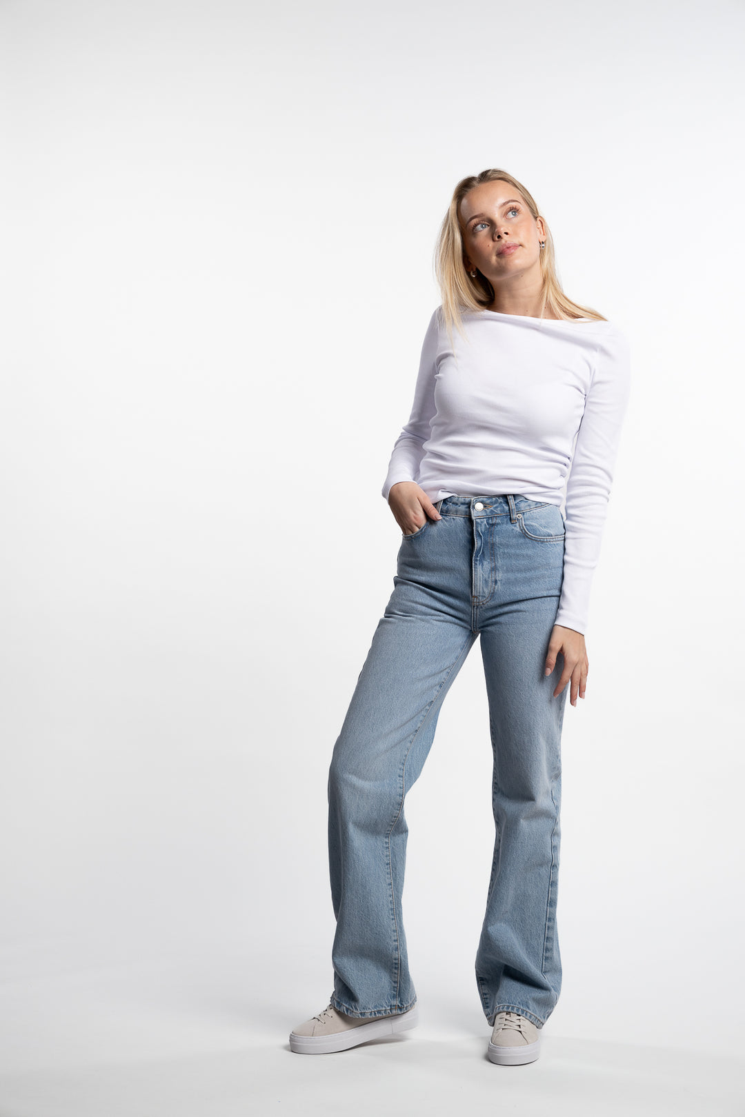 Petronella Rib Boatneck- White