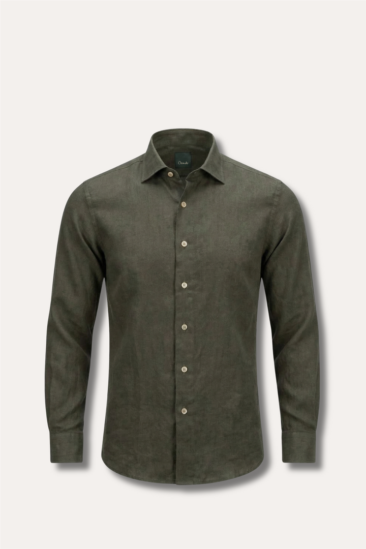 Linen Shirt Olive Green