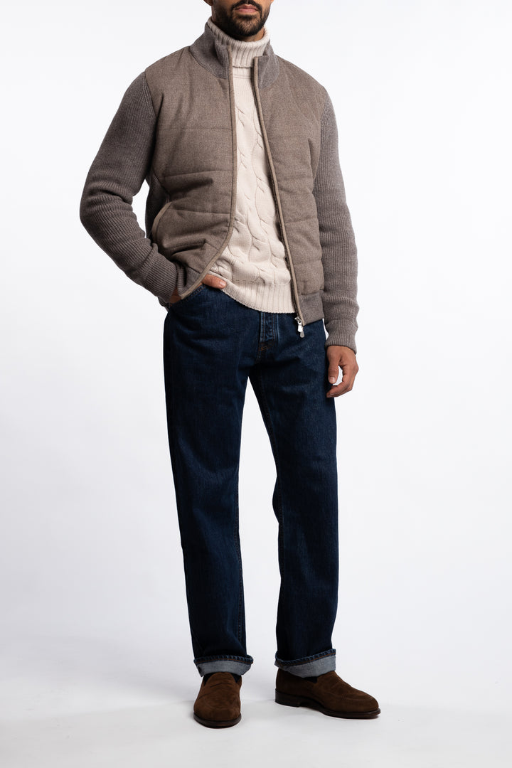 Super Geelong And Flannel Wool Jacket Brown