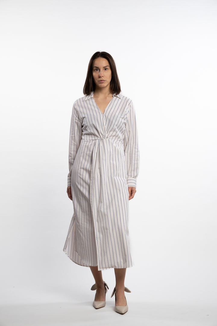 Livia Dress- Cream Stripe