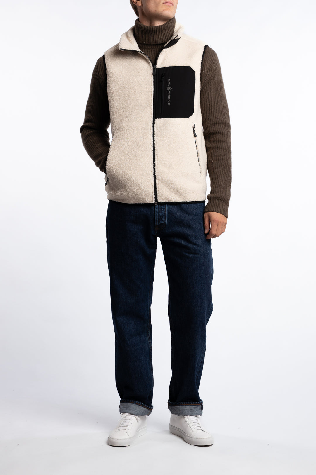 Bowman Pile Zip Vest Ivory