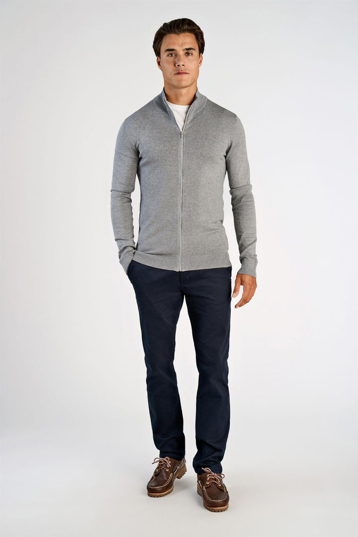Ecovero Zip Cardigan Grey Stone Mix