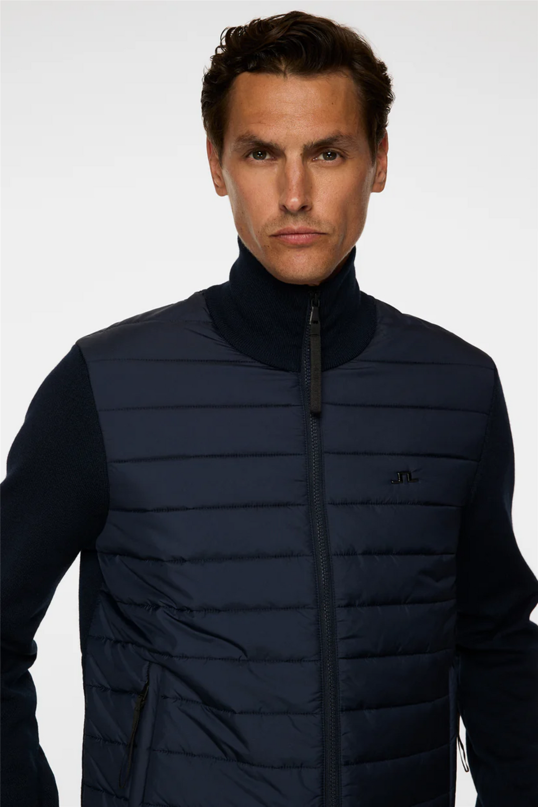 Bodie Knitted Hybrid Jacket Navy