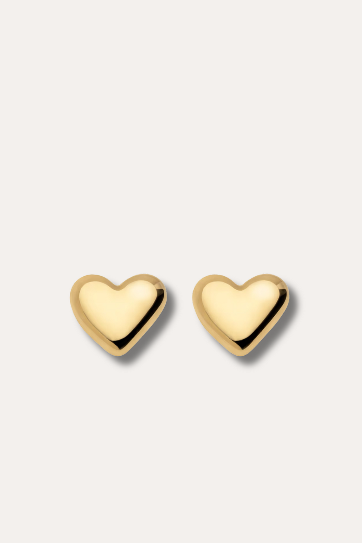 The Pebble Heart Studs- Gold