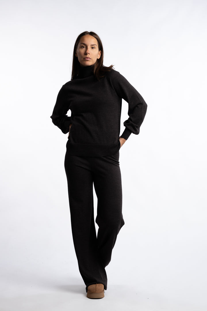 Mubi Merino Pants- Dark Brown Melange