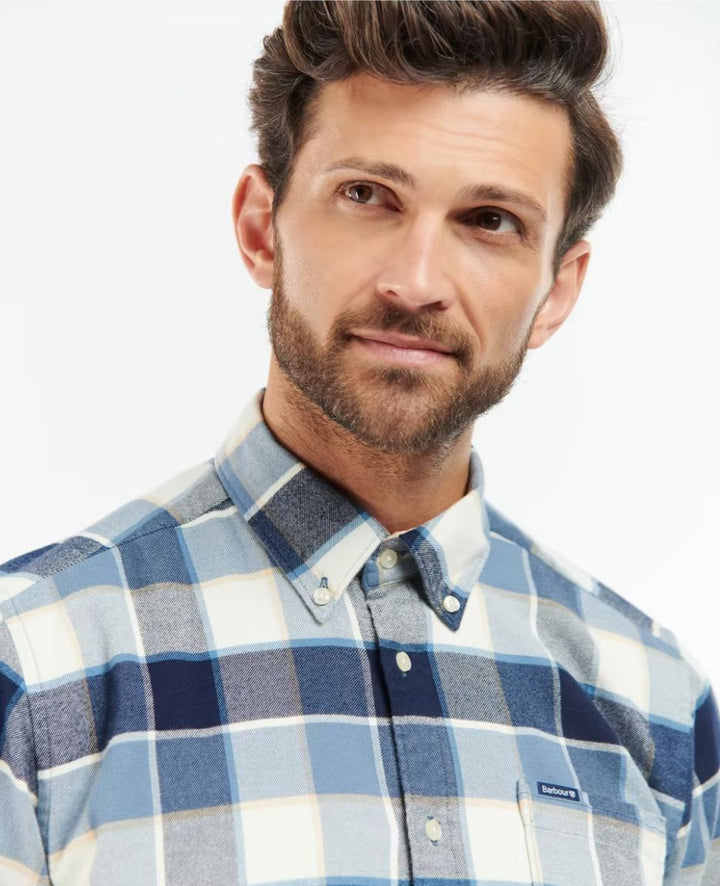Valley Tailored Shirt Blue Check-Barbour-Bogartstore