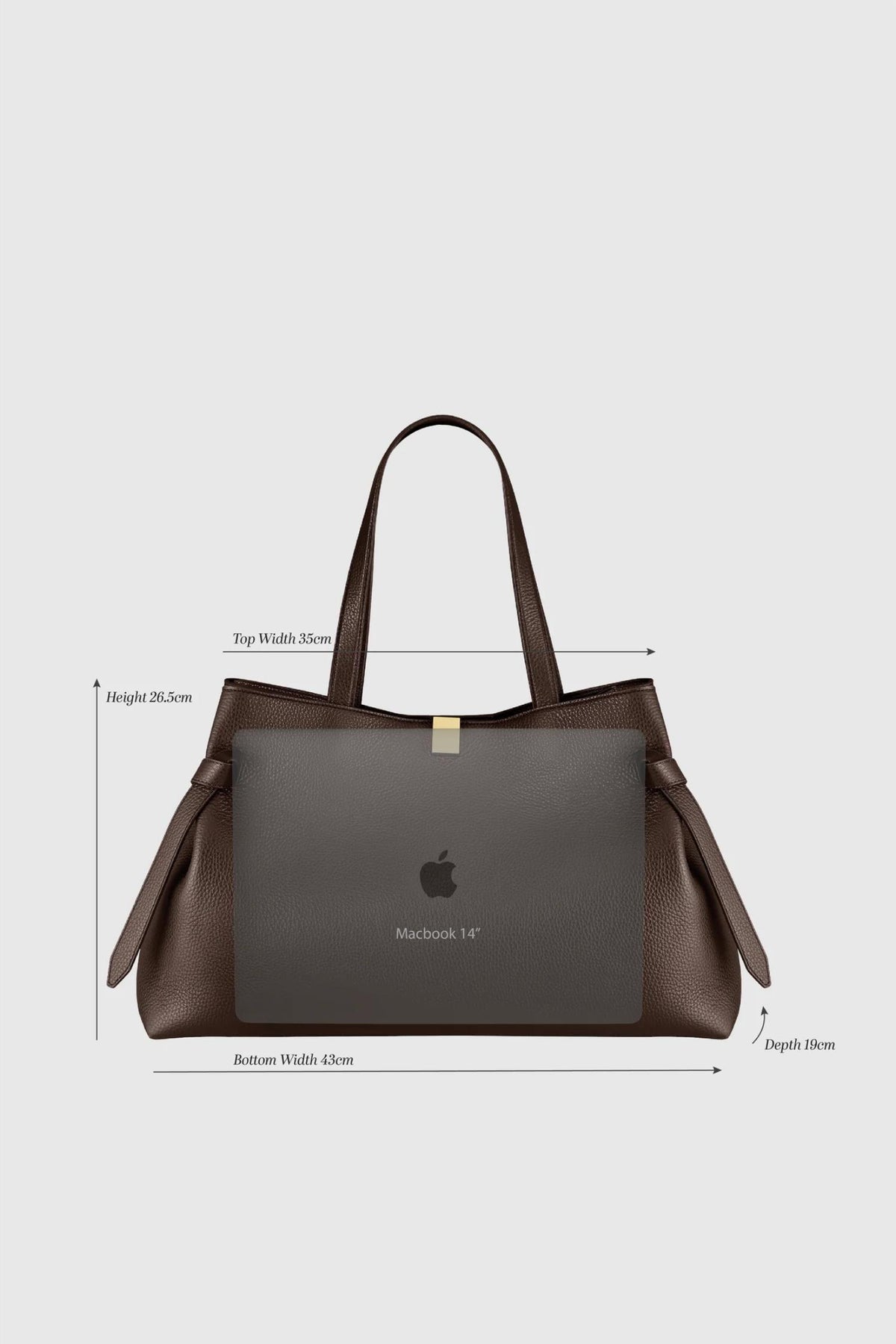 Gyoza Tote- Espresso Pebble Grain Leather