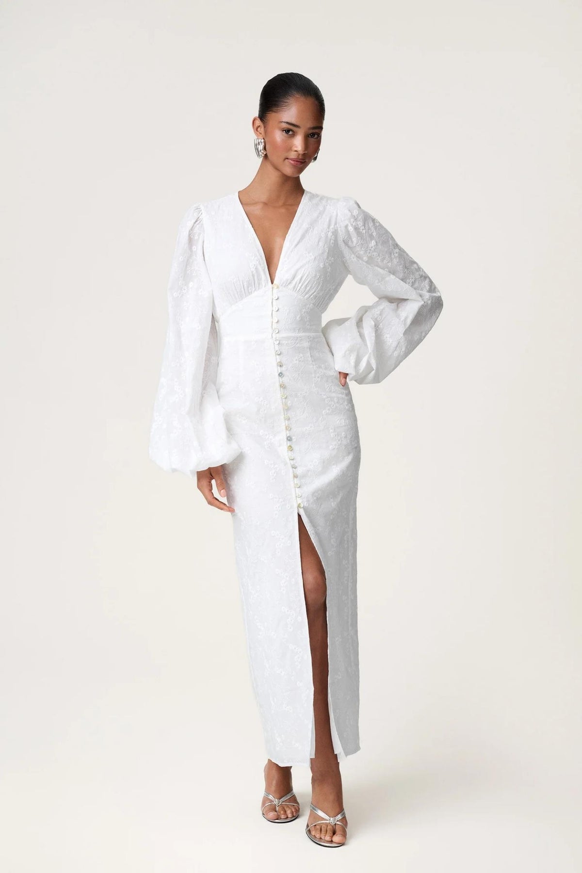 Positano dress- White Embroidery