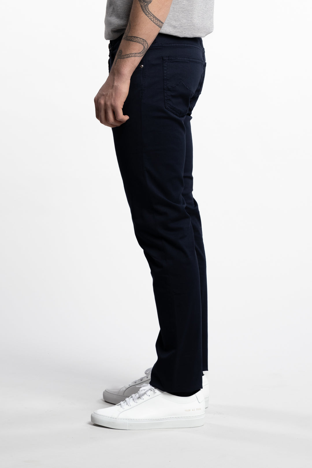 Nick Slim Fit Stretch Cotton Lyocell Twill Pants Navy