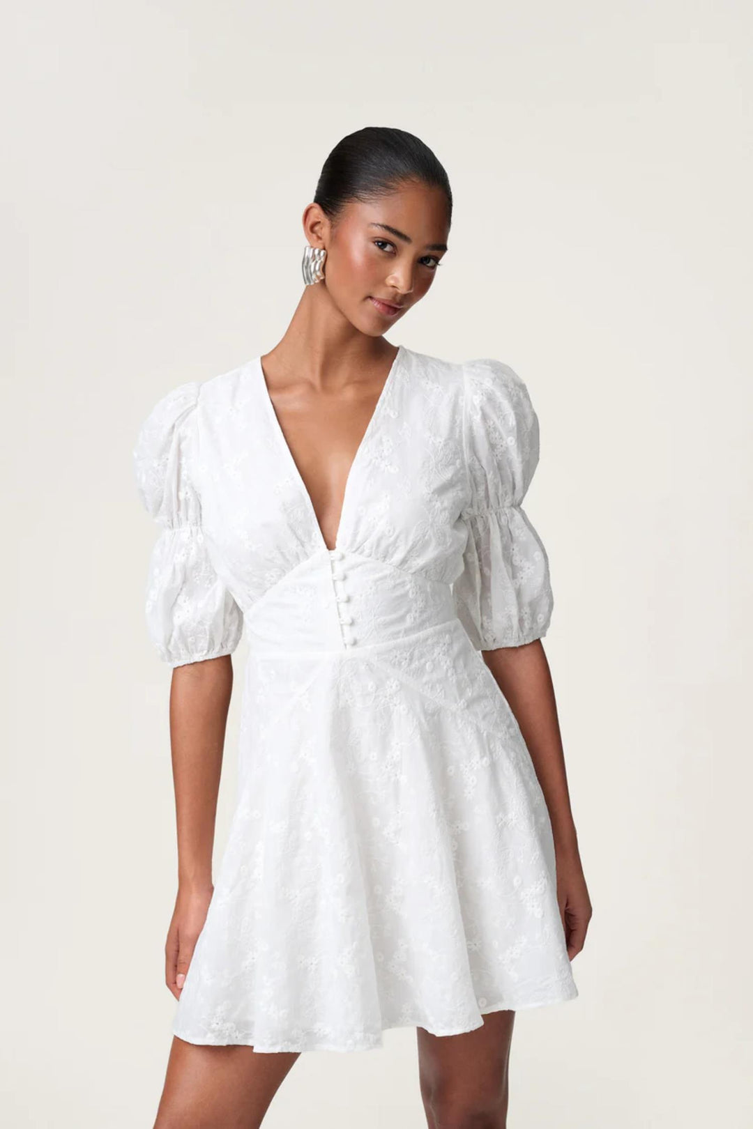 Sicily Dress- White Embroidery