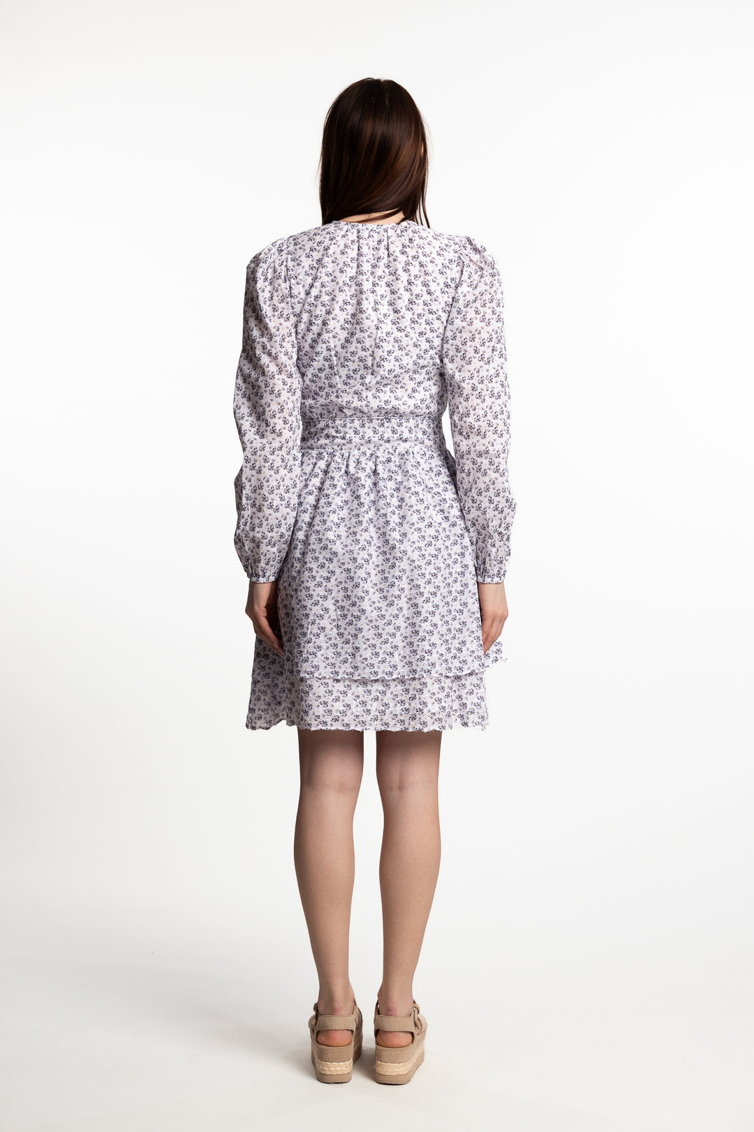 Lea Dress- White Lupin Print