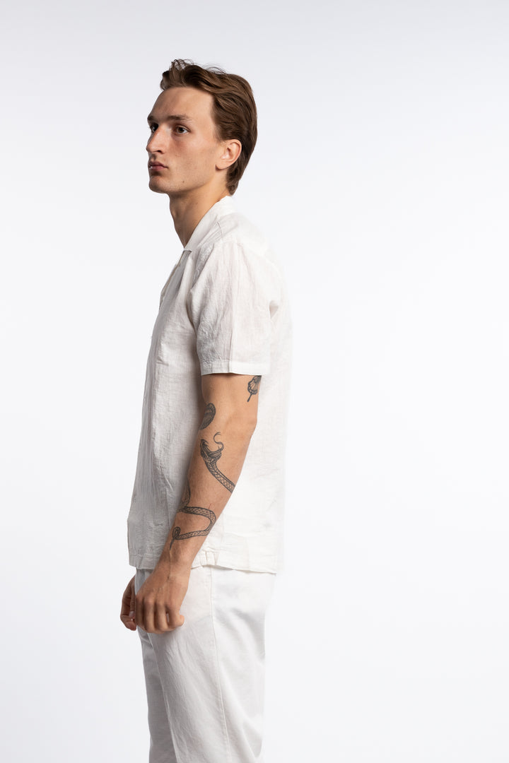 Casual Linen Blend Resort S/S White