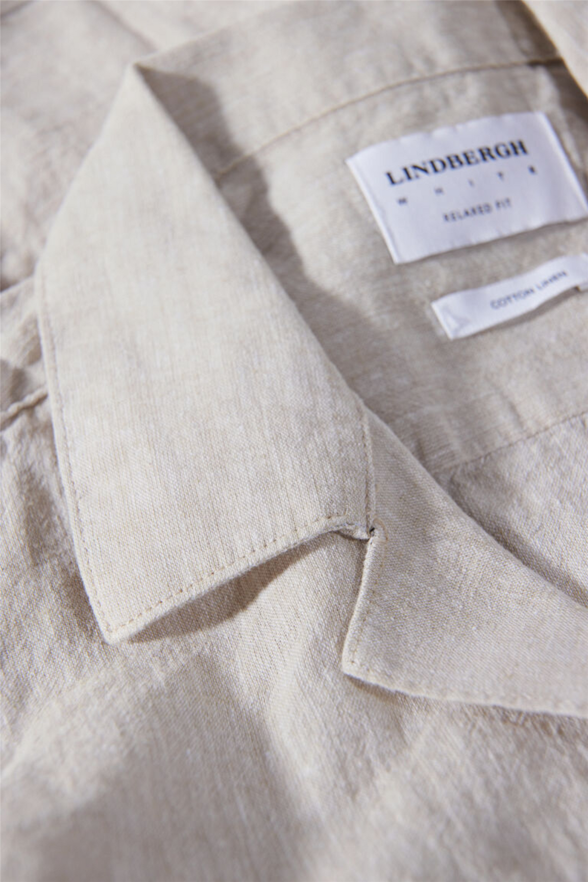 Casual Linen Blend Resort S/S Light Stone